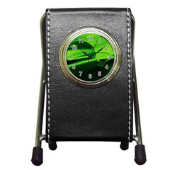 Green Drop Stationery Holder Clock by Siebenhuehner