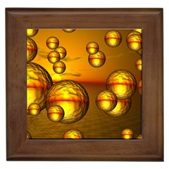 Sunset Bubbles Framed Ceramic Tile by Siebenhuehner