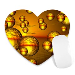 Sunset Bubbles Mouse Pad (heart) by Siebenhuehner