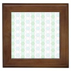 Allover Graphic Soft Aqua Framed Ceramic Tile by ImpressiveMoments