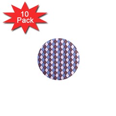 Allover Graphic Blue Brown 1  Mini Button Magnet (10 Pack) by ImpressiveMoments