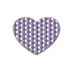 Allover Graphic Blue Brown Drink Coasters (heart) by ImpressiveMoments