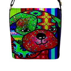 Pug Flap Closure Messenger Bag (large) by Siebenhuehner