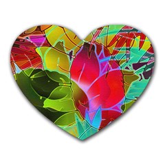 Floral Abstract 1 Mouse Pad (heart) by MedusArt