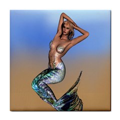 Sexy Mermaid On Beach Ceramic Tile by goldenjackal