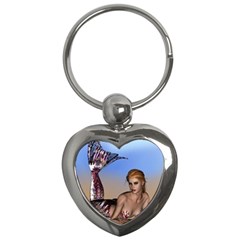 Mermaid On The Beach  Key Chain (heart) by goldenjackal