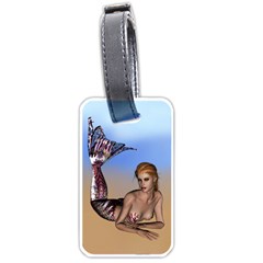 Mermaid On The Beach  Luggage Tag (one Side) by goldenjackal