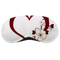 Red Love Heart With Flowers Romantic Valentine Birthday Sleeping Mask by goldenjackal