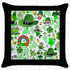 St Patrick s Day Collage Black Throw Pillow Case by StuffOrSomething