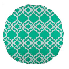 Lattice Stars In Teal 18  Premium Round Cushion  by Contest1878042