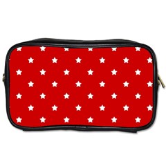 White Stars On Red Travel Toiletry Bag (one Side) by StuffOrSomething