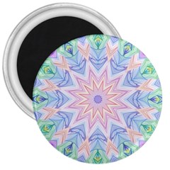 Soft Rainbow Star Mandala 3  Button Magnet by Zandiepants