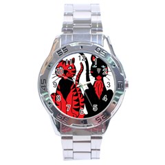 Cool Cats Stainless Steel Watch by StuffOrSomething