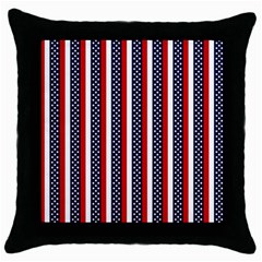 Patriot Stripes Black Throw Pillow Case by StuffOrSomething