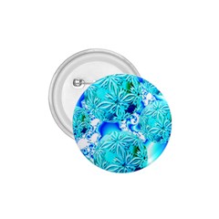 Blue Ice Crystals, Abstract Aqua Azure Cyan 1 75  Button by DianeClancy