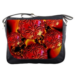  Flame Delights, Abstract Red Orange Messenger Bag by DianeClancy