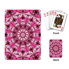 Twirling Pink, Abstract Candy Lace Jewels Mandala  Playing Cards Single Design by DianeClancy