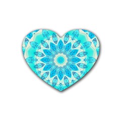 Blue Ice Goddess, Abstract Crystals Of Love Drink Coasters (heart) by DianeClancy