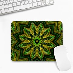 Woven Jungle Leaves Mandala Small Mouse Pad (rectangle) by Zandiepants