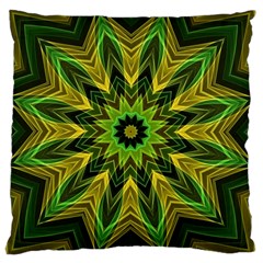 Woven Jungle Leaves Mandala Large Cushion Case (two Sided)  by Zandiepants