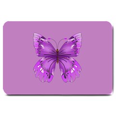 Purple Awareness Butterfly Large Door Mat by FunWithFibro