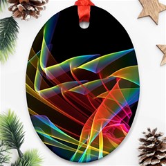 Dancing Northern Lights, Abstract Summer Sky  Oval Ornament by DianeClancy