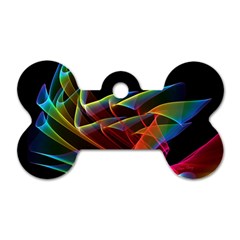 Dancing Northern Lights, Abstract Summer Sky  Dog Tag Bone (two Sided) by DianeClancy