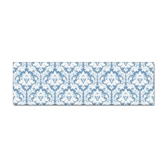 White On Light Blue Damask Bumper Sticker by Zandiepants