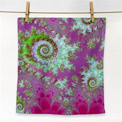 Raspberry Lime Surprise, Abstract Sea Garden  Face Towel by DianeClancy