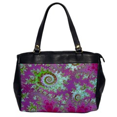 Raspberry Lime Surprise, Abstract Sea Garden  Oversize Office Handbag (one Side) by DianeClancy