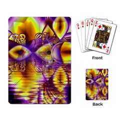 Golden Violet Crystal Palace, Abstract Cosmic Explosion Playing Cards Single Design by DianeClancy