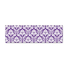 White On Purple Damask Bumper Sticker by Zandiepants