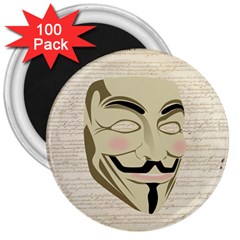 We The Anonymous People 3  Button Magnet (100 Pack) by StuffOrSomething