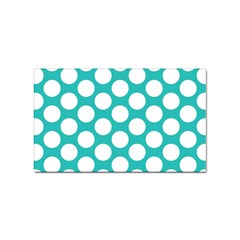 Turquoise Polkadot Pattern Sticker 100 Pack (rectangle) by Zandiepants