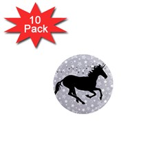 Unicorn On Starry Background 1  Mini Button Magnet (10 Pack) by StuffOrSomething