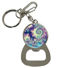 Violet Teal Sea Shells, Abstract Underwater Forest Bottle Opener Key Chain by DianeClancy