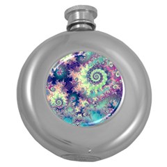 Violet Teal Sea Shells, Abstract Underwater Forest Hip Flask (5 Oz) by DianeClancy