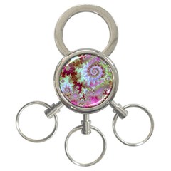 Raspberry Lime Delight, Abstract Ferris Wheel 3-ring Key Chain by DianeClancy