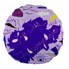 Life With Fibro2 18  Premium Round Cushion  by FunWithFibro