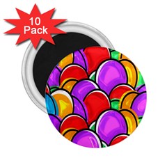 Colored Easter Eggs 2 25  Button Magnet (10 Pack) by StuffOrSomething