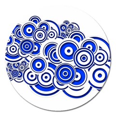 Trippy Blue Swirls Magnet 5  (round) by StuffOrSomething