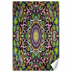 Psychedelic Leaves Mandala Canvas 24  X 36  (unframed) by Zandiepants