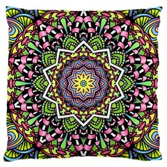 Psychedelic Leaves Mandala Large Cushion Case (single Sided)  by Zandiepants