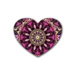 Purple Flower Drink Coasters (Heart) Front