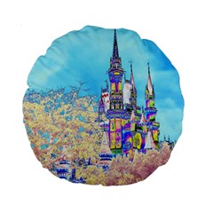 Castle For A Princess 15  Premium Round Cushion  by rokinronda