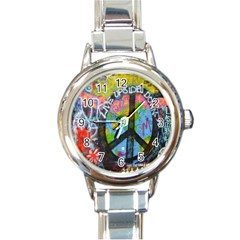 Prague Graffiti Round Italian Charm Watch by StuffOrSomething