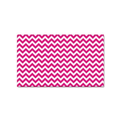 Hot Pink And White Zigzag Sticker 100 Pack (rectangle) by Zandiepants