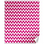 Hot Pink And White Zigzag Canvas 11  x 14  (Unframed) 10.95 x13.48  Canvas - 1