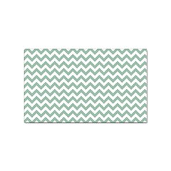 Jade Green And White Zigzag Sticker 100 Pack (rectangle) by Zandiepants