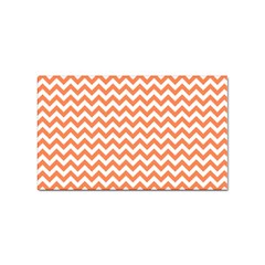 Orange And White Zigzag Sticker 100 Pack (rectangle) by Zandiepants